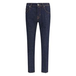 Jacob Cohen Tailored Dark Denim Trousers With Classic Five-Pocket Design - NWT